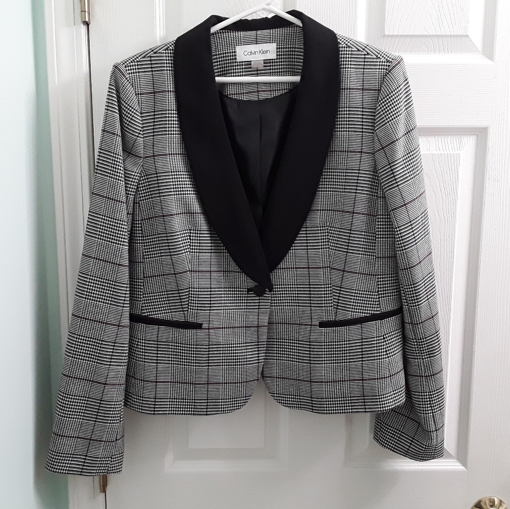 Calvin Klein Plaid Blazer Jacket